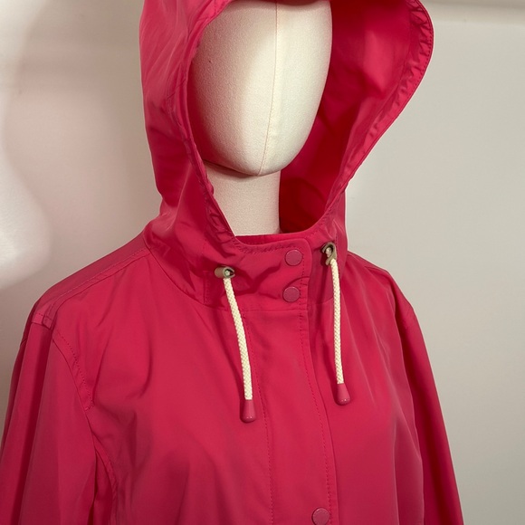 Talbots Coated Canvas Rain Anorak XL Pink Jacket Coat Hooded - Picture 5 of 16